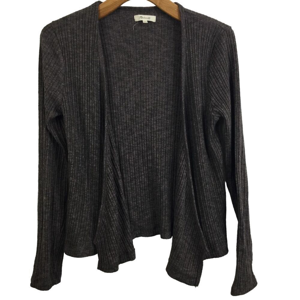 Madewell Womens Cotton Open Front Cable Knit Cardigan Sweater  Size Large